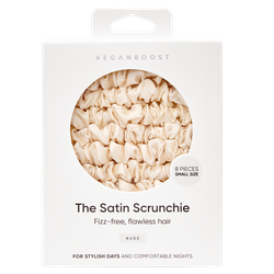 VeganBoost Satin Scrunchies Nude - 8 stuks