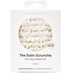 VeganBoost Satin Scrunchies White - 8 stuks