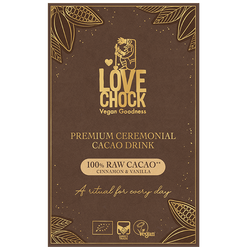 Lovechock Premium Ceremonial Cacao Drink 100% Raw Cacao Kaneel & Vanille - 8x20g