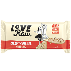 Love Raw Cream Wafer Bar White Choc - 34g