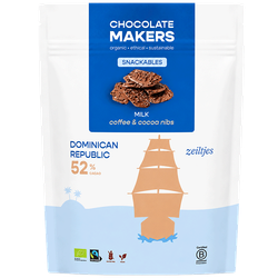Chocolatemakers Zeiltjes Melk Koffie & Cocoa Nibs - 100g