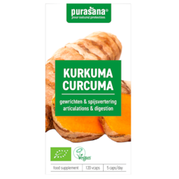 2e product 50% korting | Purasana Kurkuma Bio, 325mg (120 Capsules)