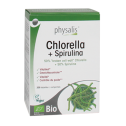 2e product 50% korting | Physalis Chlorella + Spirulina - 200 tabletten