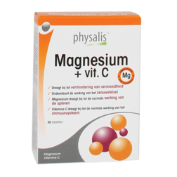 2e product 50% korting | Physalis Magnesium + Vitamine C (30 Tabletten)