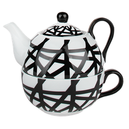 Cosy Trendy Theepot Kop Zwart Wit Gestreept cosy trendy kopen in de aanbieding