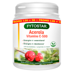 2e product 50% korting | Fytostar Acerola Vitamine C, 500mg - 150 kauwtabletten