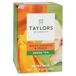 Taylors Of Harrogate White Hibiscus Peach Green Tea 20 Theezakjes taylors of harrogate kopen in de aanbieding