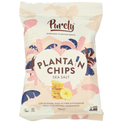 Purely Chips de Bananes Plantain au Sel de Mer - 75 g
