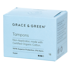 Grace & Green Tampons Super (18 stuks)