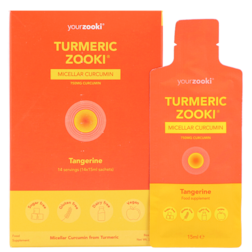 YourZooki Turmeric Zooki Micellar Curcumin 750mg Tangerine Flavour 15ml (14 zakjes)
