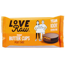 LoveRaw Peanut Butter Cups Vegan Milk Chocolate - 2 x 17g