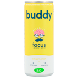 Buddy Focus & Energy Drink Ginger Lemon - 250ml