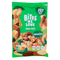 Bites We Love Mixed Nuts Ongezouten - 30g