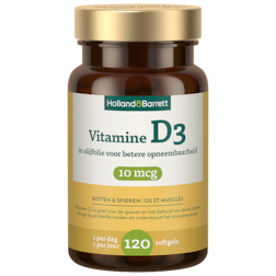 60% korting | Holland & Barrett Vitamine D3 In Olijfolie 10mcg - 120 softgels