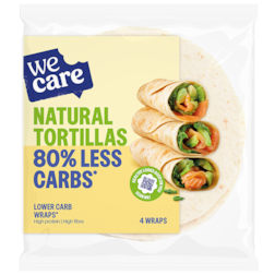 2e product 50% korting | WeCare Lower Carb Tortilla Koolhydraatarme Wraps - 4 x 40g