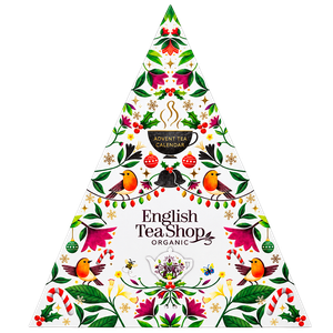 Thee-adventskalender in de vorm van een kerstboom