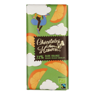 Chocolates From Heaven Chocolat Noir Orange 72 % Cacao Bio