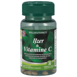 Holland & Barrett IJzer + Vitamine C (30 Tabletten)