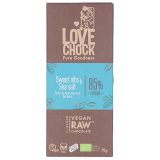 Lovechock Sweet Nibs & Sea Salt 85% Cacao Bio (70gr)