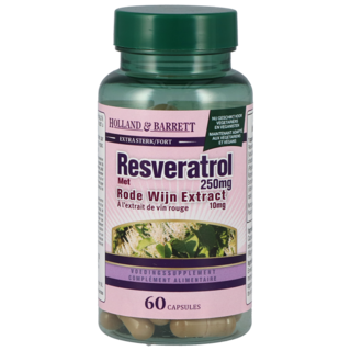 Holland & Barrett Resveratrol Met Rode Wijn Extract, 250 mg (60 Capsules)