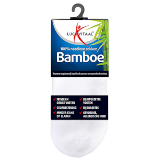 Lucovitaal Bamboe Enkelsokken Wit 39-42