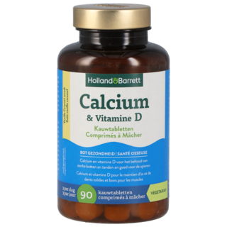 Holland & Barrett Calcium met Vitamine D - 90 Kauwtabletten