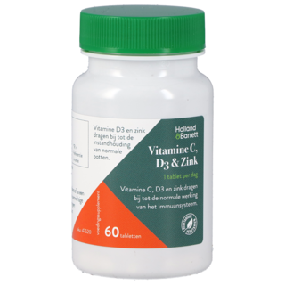 Holland & Barrett Vitamine C, D3 & Zink (60 Tabletten)