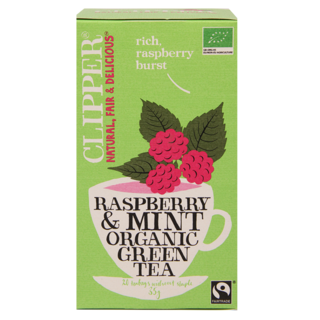 Clipper Raspberry & Mint Organic Green Tea Bio (20 Theezakjes)