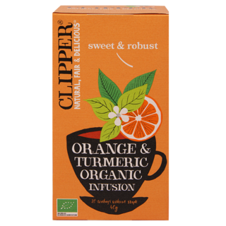 Clipper Infusion biologique d'orange et de curcuma (20 sachets)