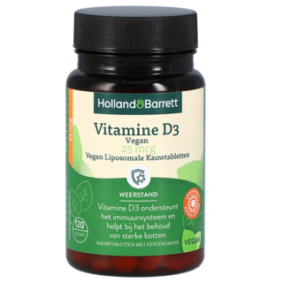 Holland & Barrett Vitamine D3 25mcg Vegan Liposomale Kauwtabletten (120 kauwtabletten)