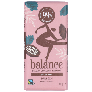 Balance Tablette de Chocolat Noir 72% aux Fèves de Cacao - 100 g