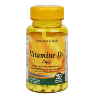 Holland & Barrett Vitamine D3, 25mcg (250 Tabletten)