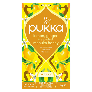 Reviews over Pukka Lemon, Ginger & Manuka Honey – 20 theezakjes