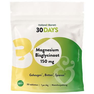 Reviews over Holland & Barrett 30DAYS Magnesium Bisglycinaat 150 mg – 30 tabletten