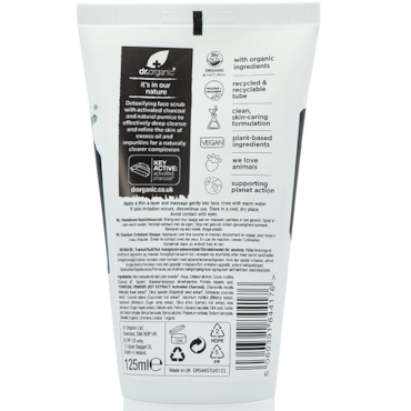 Dr. Organic Charcoal Face Scrub - 125ml image 2