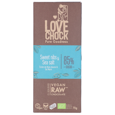 Lovechock Sweet Nibs & Sea Salt 85% Cacao Bio - 70g image 1