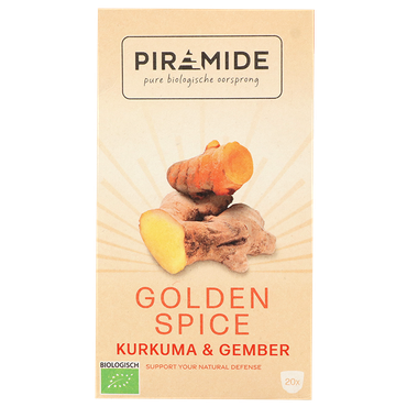 Reviews over Piramide Golden Spice Kurkuma & Gember - 20 theezakjes