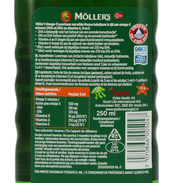 Möller's Omega-3 Levertraan Tutti Frutti - 250ml image 2