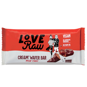 LoveRaw Cream Wafer Bar Vegan Milk Chocolate - 43g image 1