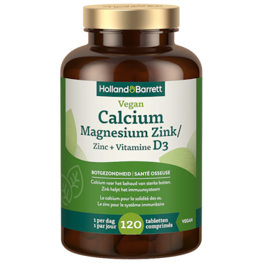 Holland & Barrett Vegan Calcium Magnesium Zink + Vitamine D3 - 120 tabletten image 1