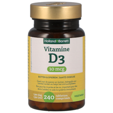 Holland & Barrett Vitamine D3 10mcg - 240 tabletten image 1
