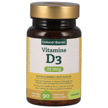 Holland & Barrett Vitamine D3 25mcg - 90 tabletten image 1