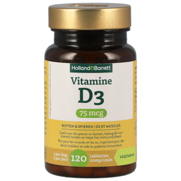Holland & Barrett Vitamine D3 75mcg - 120 tabletten image 1