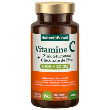 Holland & Barrett Vitamine C 1000mg + Zink Gluconaat 20mg - 60 tabletten image 1