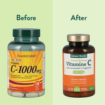 Holland & Barrett Timed Release Vitamine C 1000mg met Rozenbottel - 120 tabletten image 4
