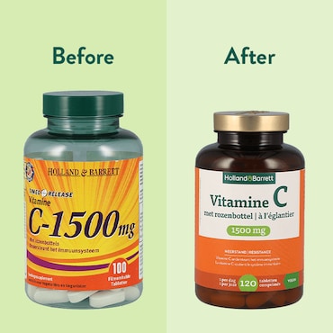 Holland & Barrett Vitamine C Met Rozenbottel 1500mg - 120 tabletten image 4