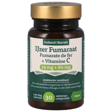Holland & Barrett IJzer Fumaraat + Vitamine C 14mg + 80mg - 30 tabletten image 1