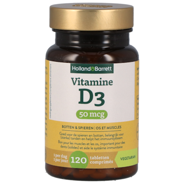 Holland & Barrett Vitamine D3 50mcg - 120 tabletten image 1