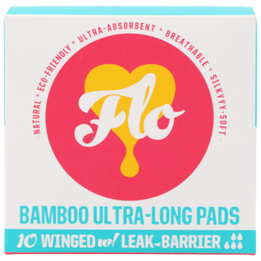 Flo Bamboo Ultra-Long Pads Winged - 10 stuks image 1