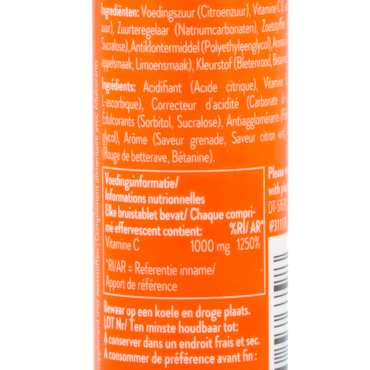 Holland & Barrett Vitamine C Bruistablet 1000mg Granaatappel / Limoensmaak - 20 bruistabletten image 2